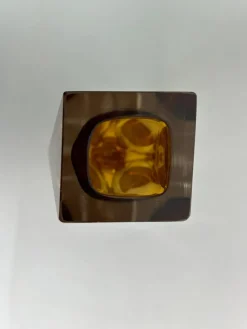 Online Pamono Yellow Art Glass Vase by Flavio Poli for Murano, 1950s