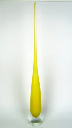 Online Pamono Yellow Blown Murano Glass Flute Vase by Beltrami for Made Murano Glass, 2019
