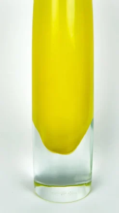 Online Pamono Yellow Blown Murano Glass Flute Vase by Beltrami for Made Murano Glass, 2019