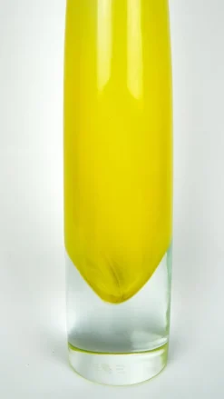 Online Pamono Yellow Blown Murano Glass Flute Vase by Beltrami for Made Murano Glass, 2019
