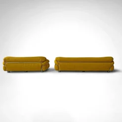 Hot Pamono Yellow Bouclé Sesann Sofas by Gianfranco Frattini for Cassina, 1970s, Set of 2
