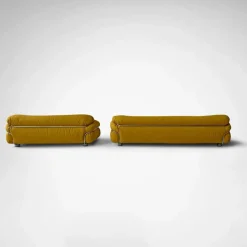 Hot Pamono Yellow Bouclé Sesann Sofas by Gianfranco Frattini for Cassina, 1970s, Set of 2