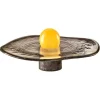 Outlet Pamono Yellow Glass Sphere on Swirling Marbled Smokey Grey Glass Base by Aina Kari
