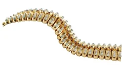 Best Pamono Yellow Gold Band Bracelet with Rubies and Blue Sapphires