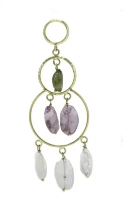 Pamono Yellow Gold Chandelier Earrings, Set of 2
