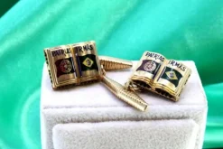 Pamono Yellow Gold Cufflinks, Set of 2