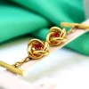 Pamono Yellow Gold Cufflinks with Interlaced Design, Set of 2> Cufflinks