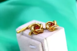 Pamono Yellow Gold Cufflinks with Interlaced Design, Set of 2><noscript><img width=