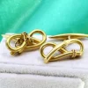Pamono Yellow Gold Cufflinks with Bow-Shaped Wraps, Set of 2> Cufflinks