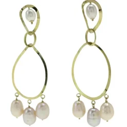 Best Pamono Yellow Gold Drop Earrings, Set of 2