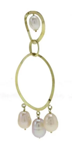 Best Pamono Yellow Gold Drop Earrings, Set of 2