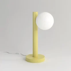 Pamono Yellow Tube with Globes and Cones Desk Lamp by Atelier Areti> Table Lamps