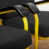 Hot Pamono Yellow Tubular Steel Armchairs with Black Bakelite Armrests and Feet and Kvadrat Upholstery from Embru, 1934, Set of 2