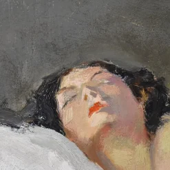 Pamono Yves Diey, Nude Woman Lying, 20th Century, Oil Painting><noscript><img width=
