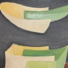 Pamono Yves Naviere, Known as Degan, Oil Painting on Canvas Abstract Green, Orange on Black Background, 1970s, Oil on Canvas> Abstraction