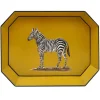 Pamono Zebra Hand-Painted Lacquered Metal Tray by Les Ottomans> Tabletop|Trays