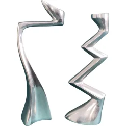 Online Pamono Zig Zag and Swan Candleholders in Aluminium by Matthew Hilton, 1980s, Set of 2