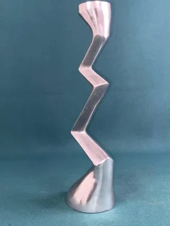 Online Pamono Zig Zag and Swan Candleholders in Aluminium by Matthew Hilton, 1980s, Set of 2
