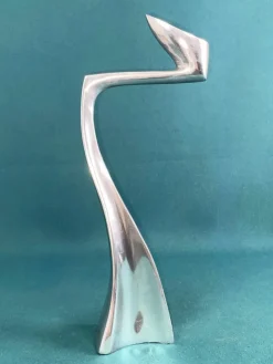 Online Pamono Zig Zag and Swan Candleholders in Aluminium by Matthew Hilton, 1980s, Set of 2