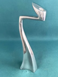 Online Pamono Zig Zag and Swan Candleholders in Aluminium by Matthew Hilton, 1980s, Set of 2