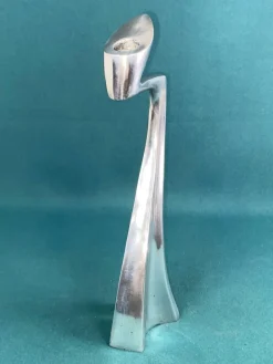 Online Pamono Zig Zag and Swan Candleholders in Aluminium by Matthew Hilton, 1980s, Set of 2