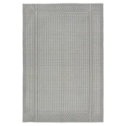 Outlet Pamono Zilu Style Kilim in White and Blue-Gray Geometric Pattern from R&K Principal Jahanshah Nazmiyal
