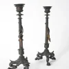 Pamono Zoomorphic Bronze Candleholders, 19th Century, Set of 2> Candleholders
