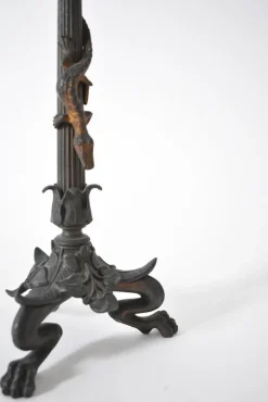 Pamono Zoomorphic Bronze Candleholders, 19th Century, Set of 2><noscript><img width=