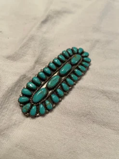 Best Pamono Zuni Brooch in Sterling Silver with Turquoise, 1960s